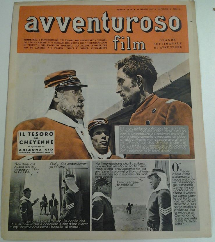 AVVENTUROSO FILM magazine side cover Issue 34 11 June 1950