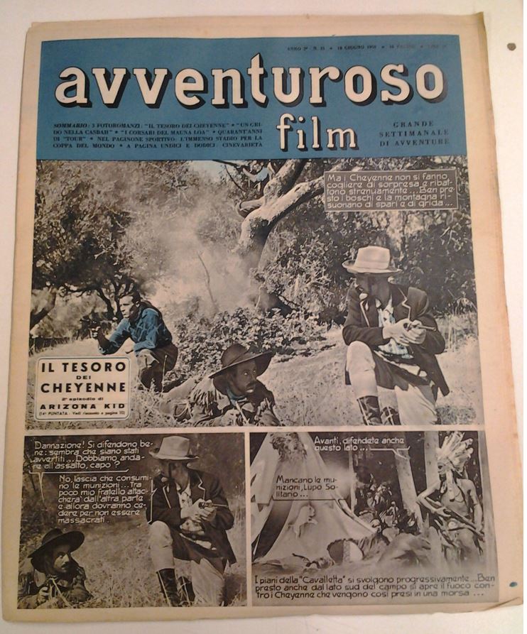 AVVENTUROSO FILM magazine side cover Issue 35 18 June 1950