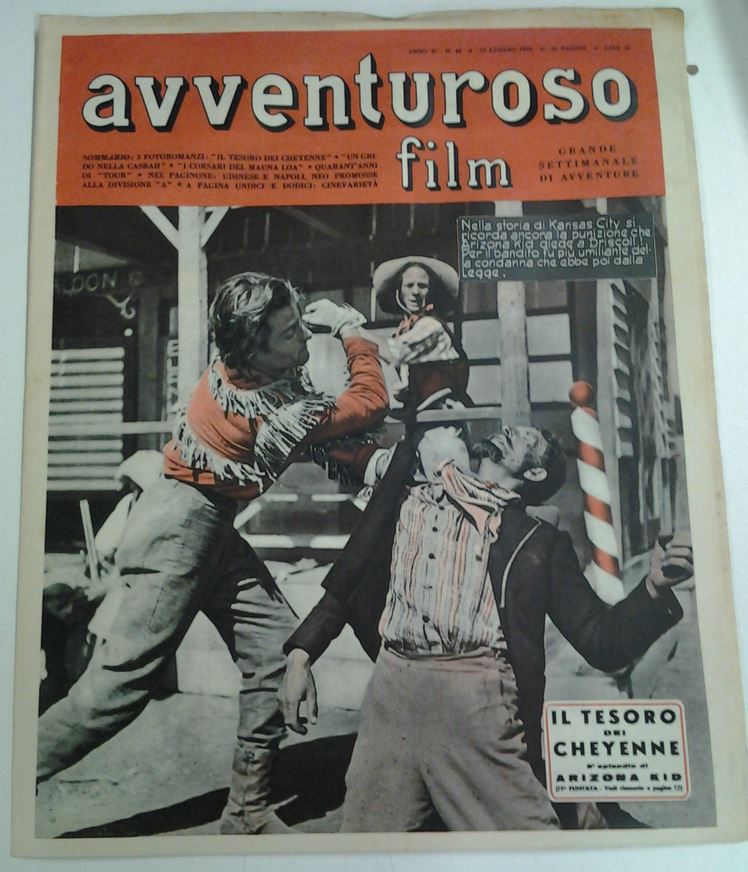 AVVENTUROSO FILM magazine side cover Issue 40 23 July 1950