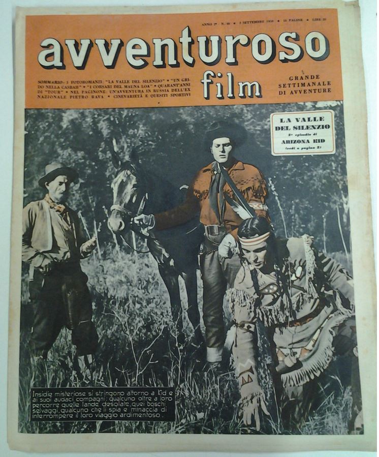 AVVENTUROSO FILM magazine side cover Issue 46 3 September 1950