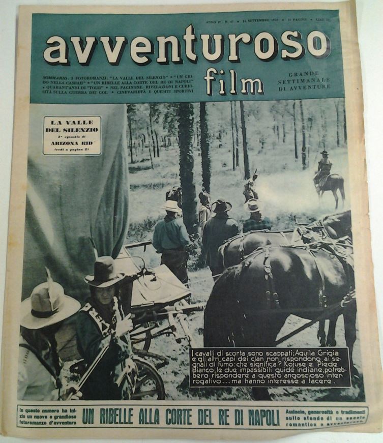 AVVENTUROSO FILM magazine side cover Issue 47 10 September 1950