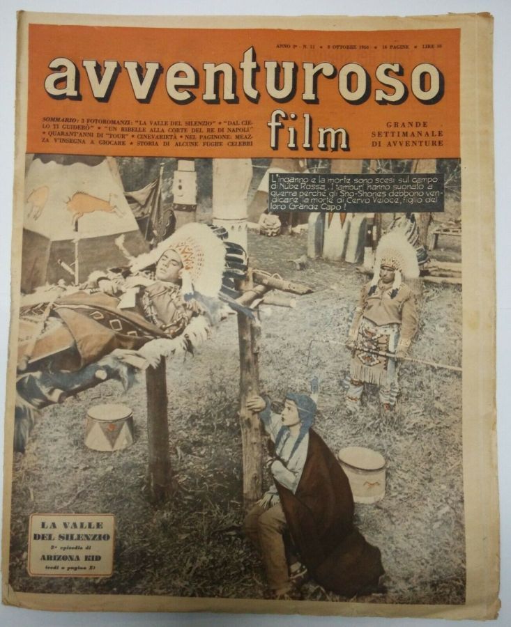 AVVENTUROSO FILM magazine side cover Issue 51 8 October 1950