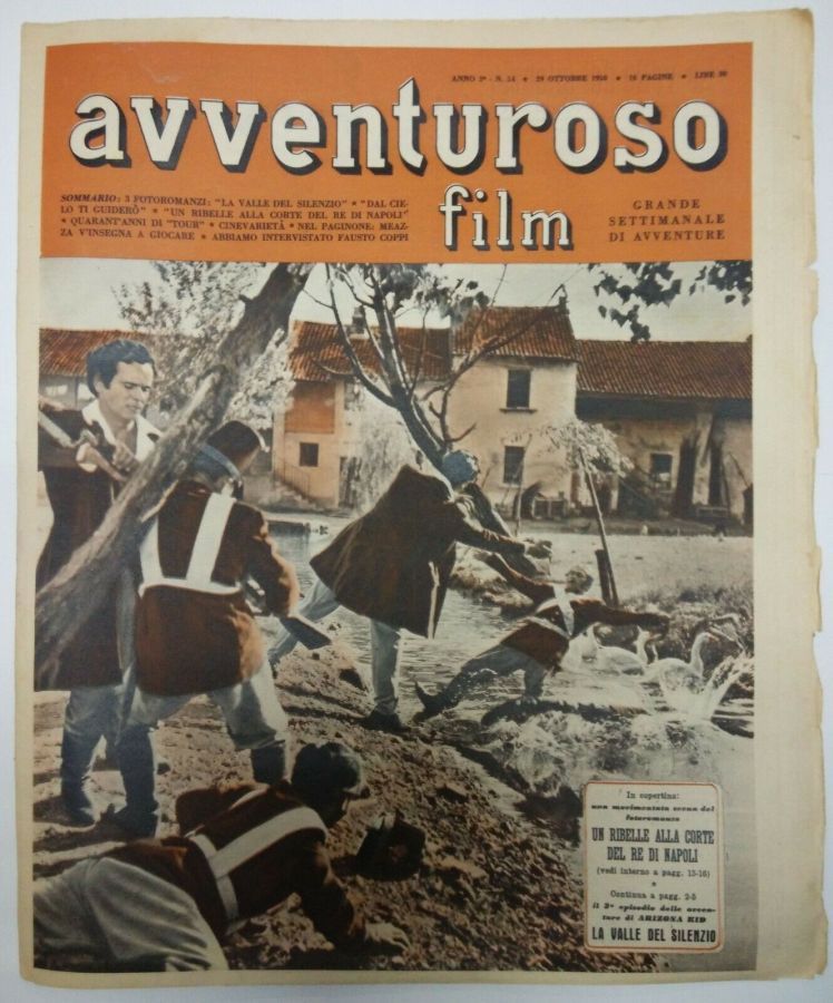 AVVENTUROSO FILM magazine side cover Issue 54 29 October 1950