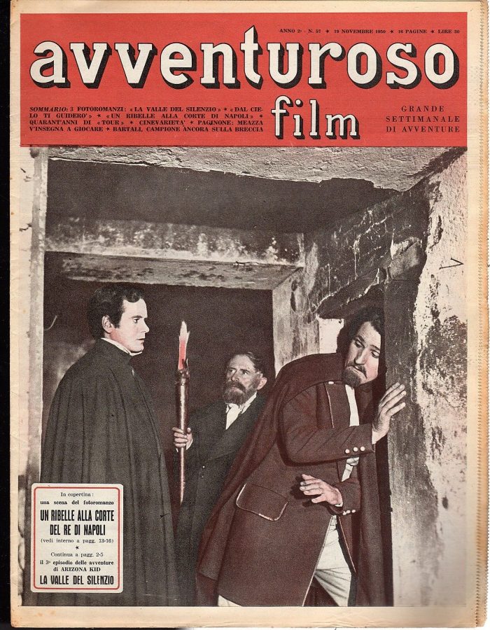 AVVENTUROSO FILM magazine side cover Issue 57 19 November 1950