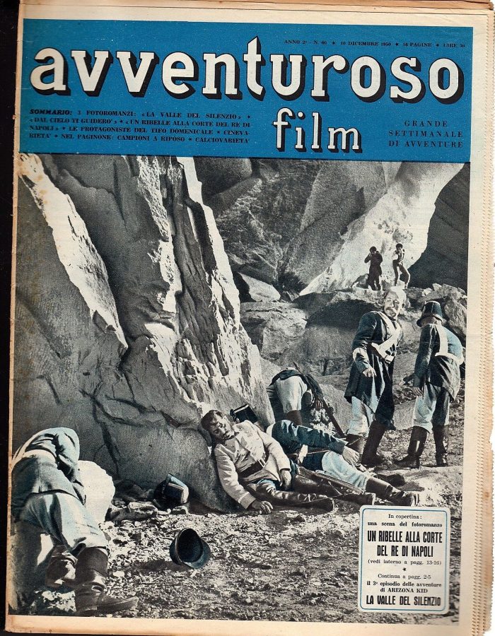 AVVENTUROSO FILM magazine side cover Issue 60 10 December 1950