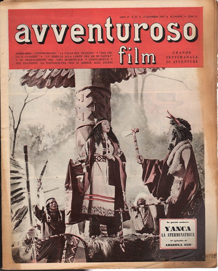 AVVENTUROSO FILM magazine side cover Issue 61 17 December 1950