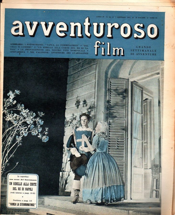 AVVENTUROSO FILM magazine side cover Issue 64 7 January 1951