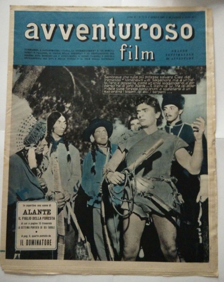 AVVENTUROSO FILM magazine side cover Issue 77 8 April 1951