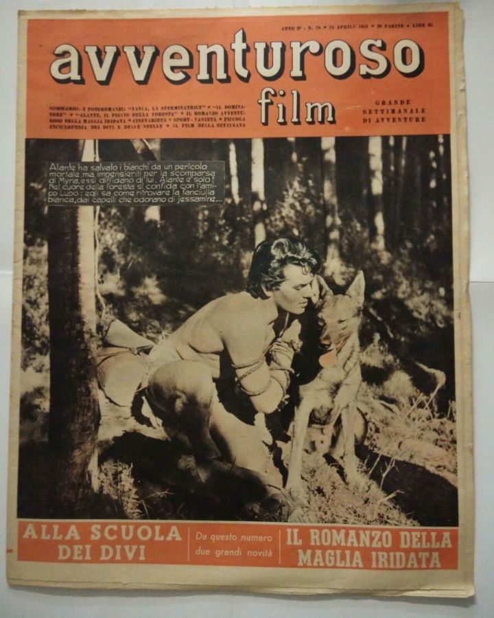 AVVENTUROSO FILM magazine side cover Issue 78 15 April 1951
