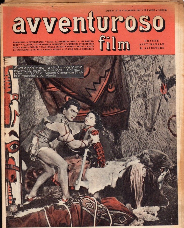 AVVENTUROSO FILM magazine side cover Issue 79 22 April 1951