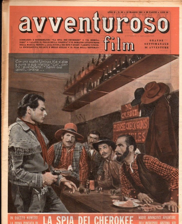 AVVENTUROSO FILM magazine side cover Issue 82 13 May 1951