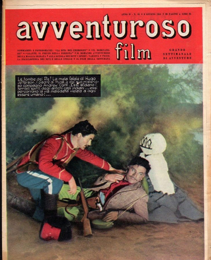 AVVENTUROSO FILM magazine side cover Issue 85 3 June 1951