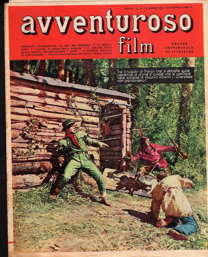 AVVENTUROSO FILM magazine side cover Issue 94 5 August 1951