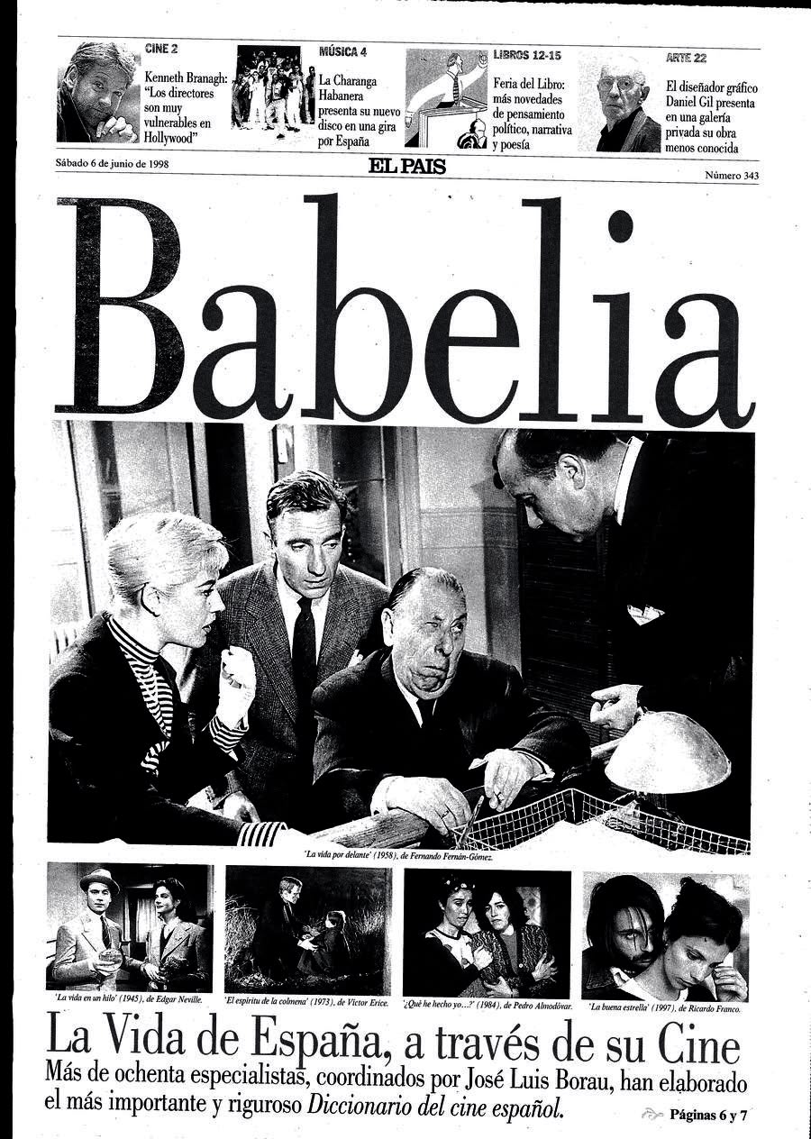 BABELIA magazine side cover Issue 343 6 September 1998