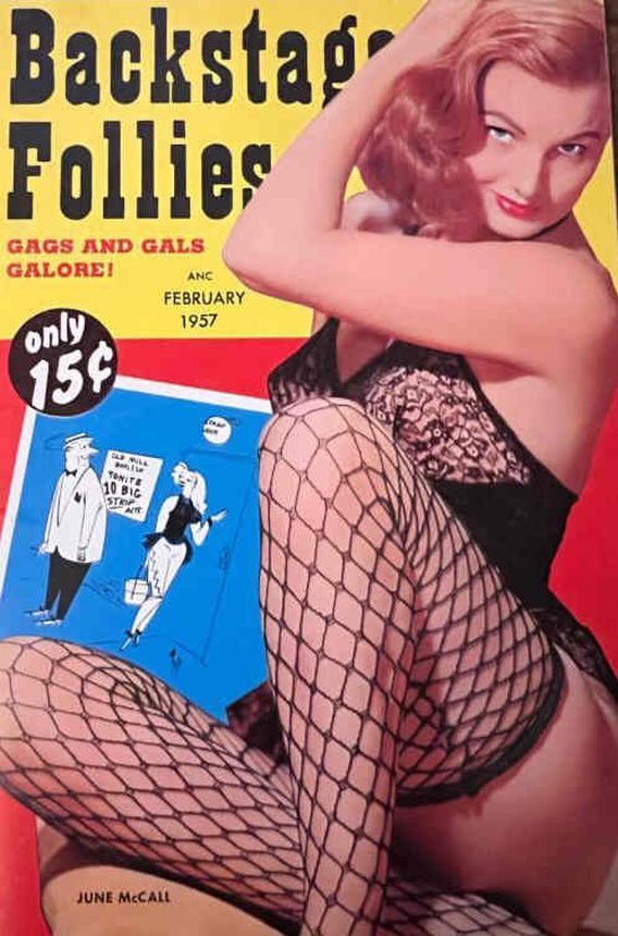BACKSTAGE FOLLIES magazine side cover  February 1957