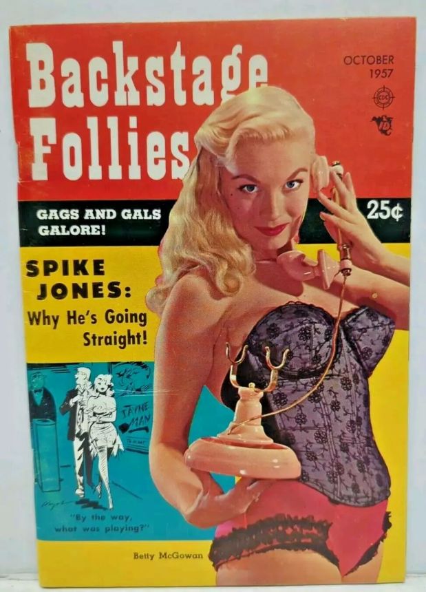 BACKSTAGE FOLLIES magazine side cover  October 1957