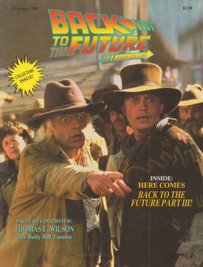 BACK TO THE FUTURE FAN CLUB magazine side cover Issue 2 Spring 1990