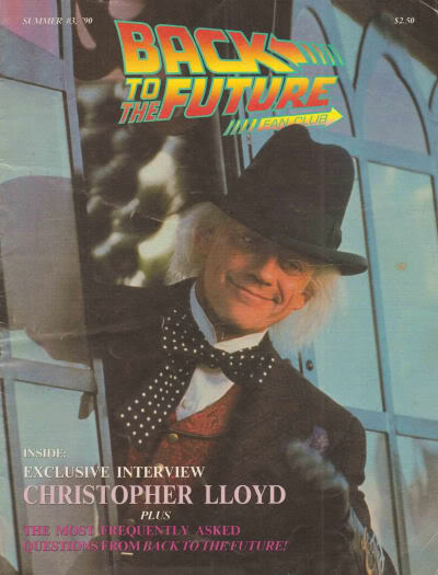 BACK TO THE FUTURE FAN CLUB magazine side cover Issue 3 Summer 1990