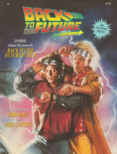 BACK TO THE FUTURE FAN CLUB magazine side cover Issue 1 Winter 1990