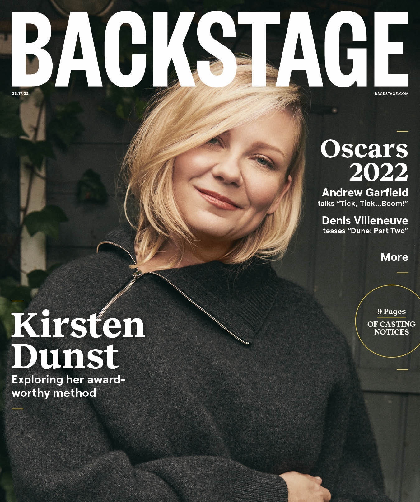 BACKSTAGE (USA) magazine side cover 17 March 2022