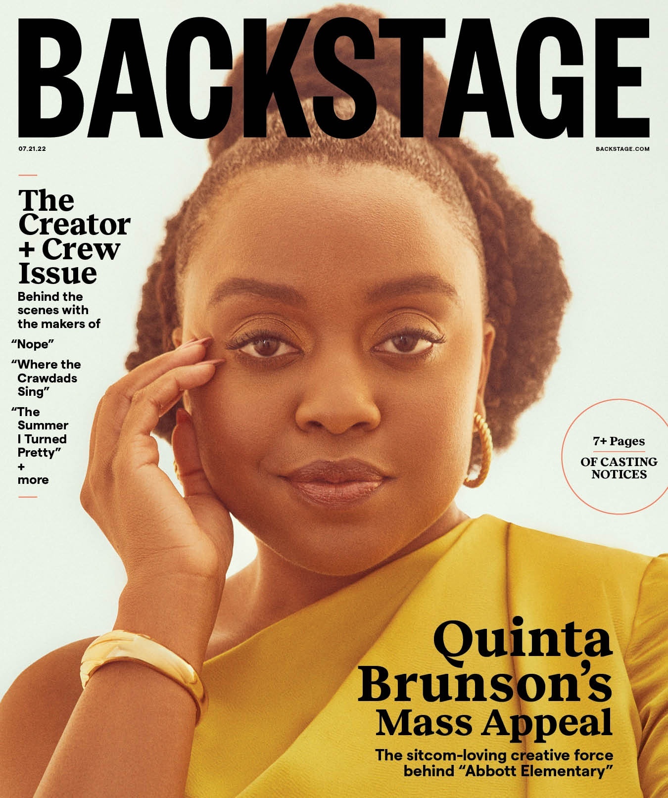BACKSTAGE (USA) magazine side cover 21 July 2022