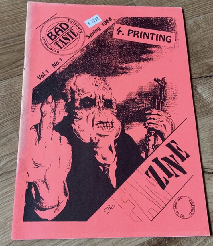 BAD TASTE magazine side cover Issue 1   1990