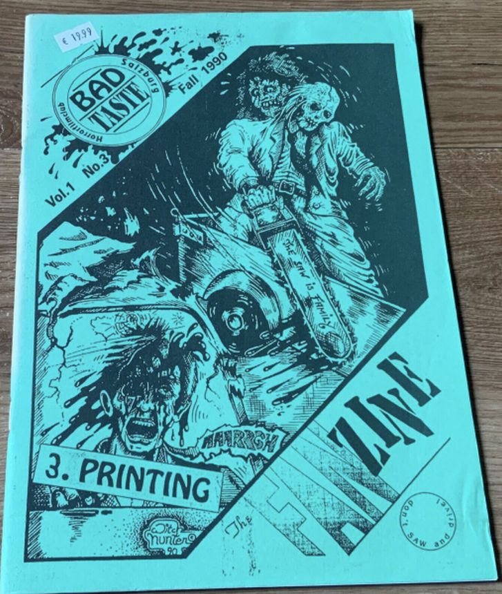 BAD TASTE magazine side cover Issue 3   1990