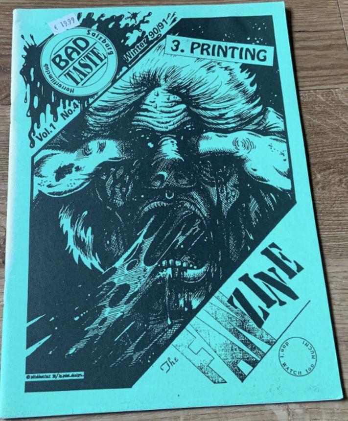 BAD TASTE magazine side cover Issue 4   1990