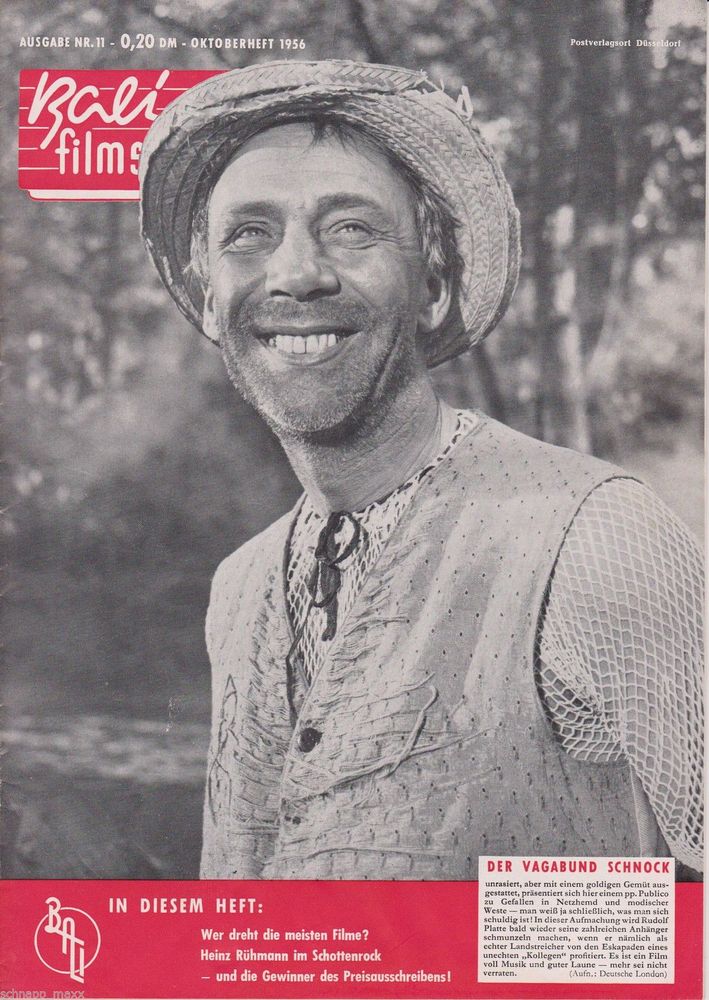 BALI FILMSPIEGEL magazine side cover Issue 11 October 1956