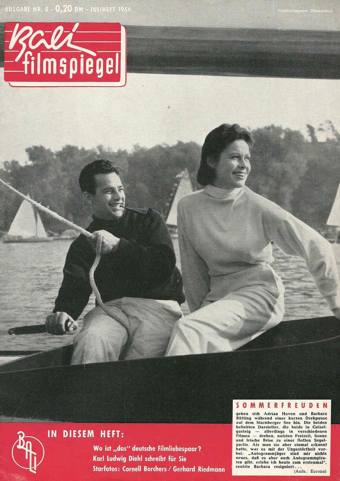 BALI FILMSPIEGEL magazine side cover Issue 8  1956