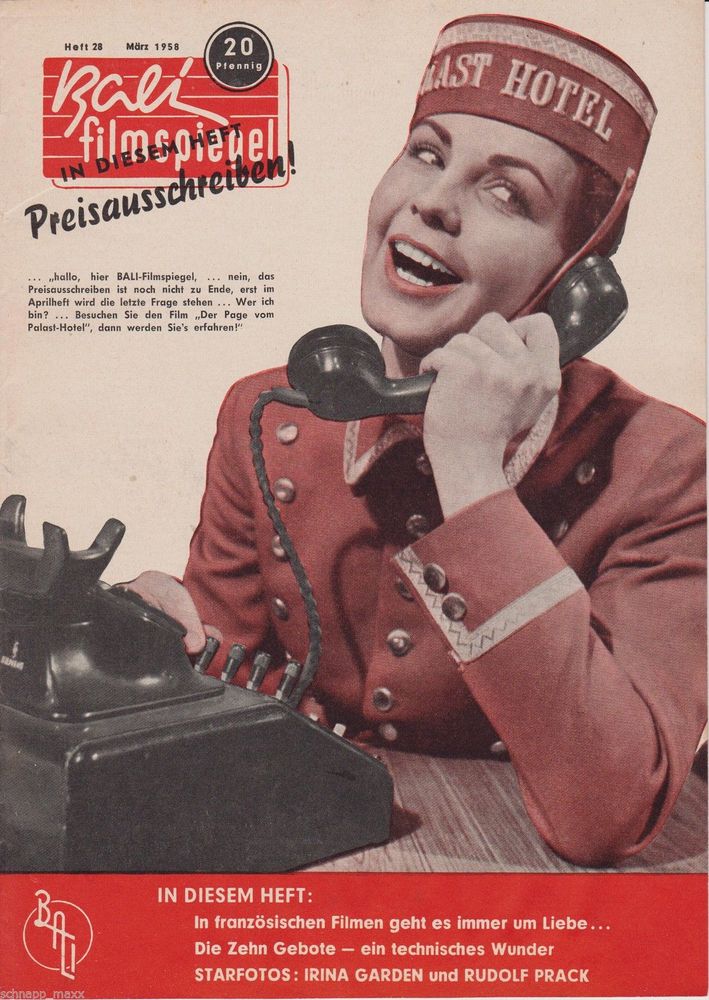BALI FILMSPIEGEL magazine side cover Issue 28 March 1958