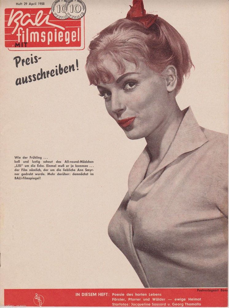 BALI FILMSPIEGEL magazine side cover Issue 29 April 1958