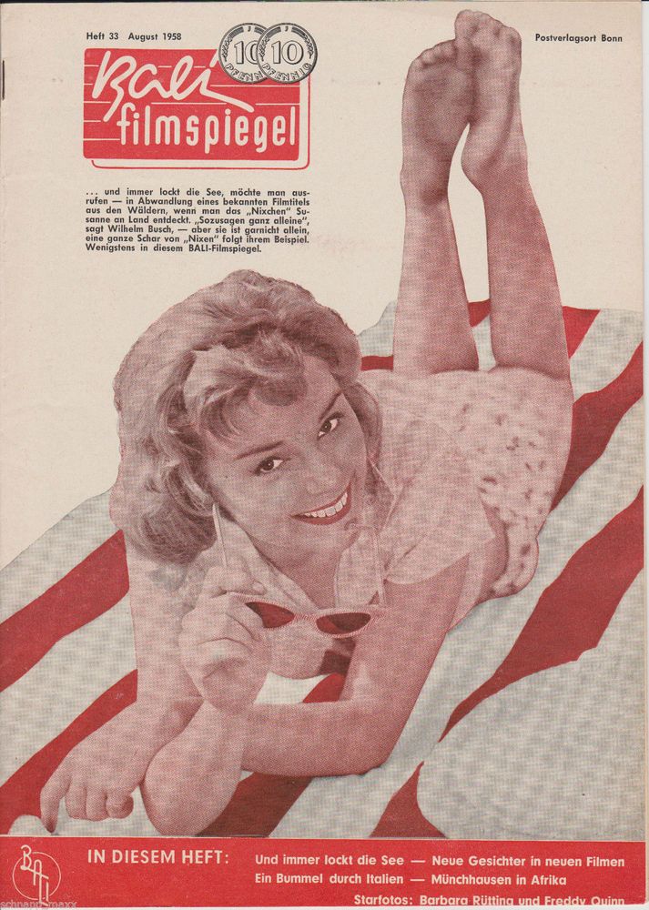 BALI FILMSPIEGEL magazine side cover Issue 33 August 1958