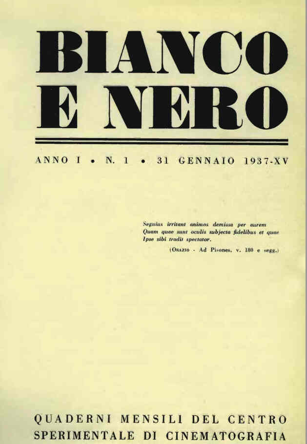 BIANCO E NERO magazine side cover Issue 1 31 January 1937