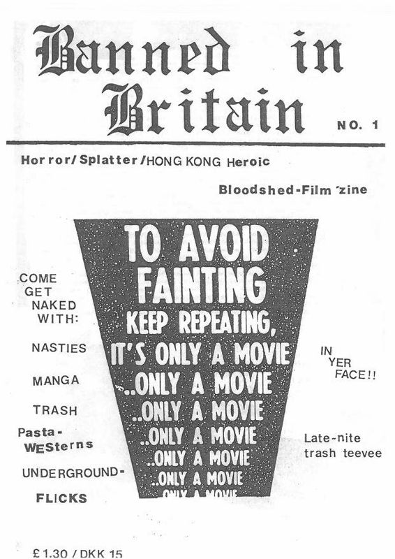 BANNED IN BRITAIN magazine side cover Issue 1  1996