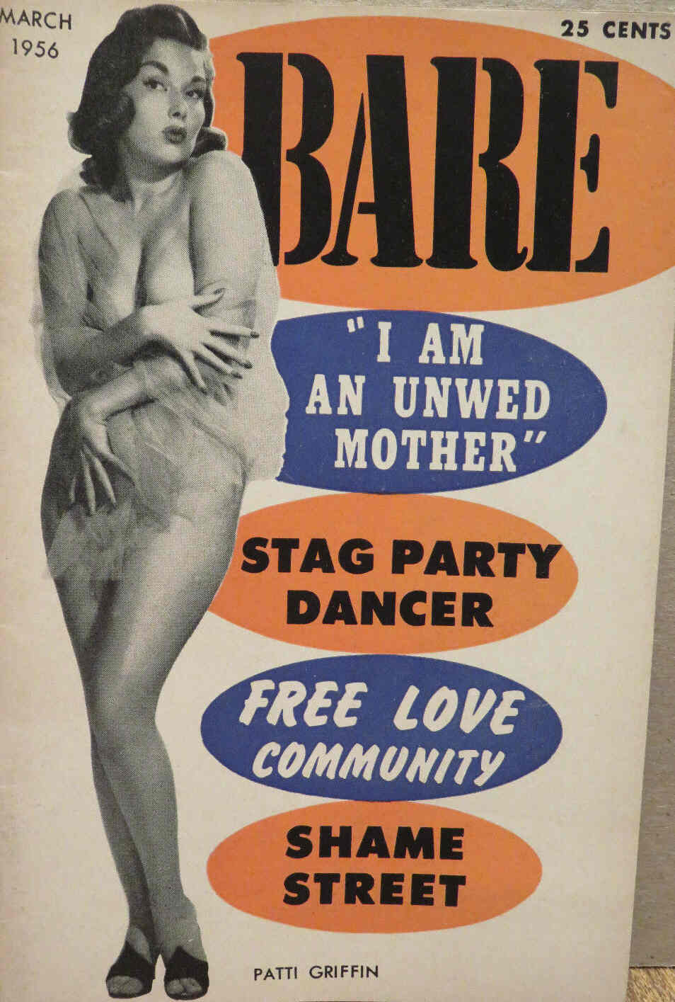BARE magazine side cover March 1956
