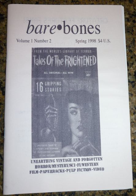 BARE BONES magazine side cover Issue 2  Vol 1 No 2 Spring 1998