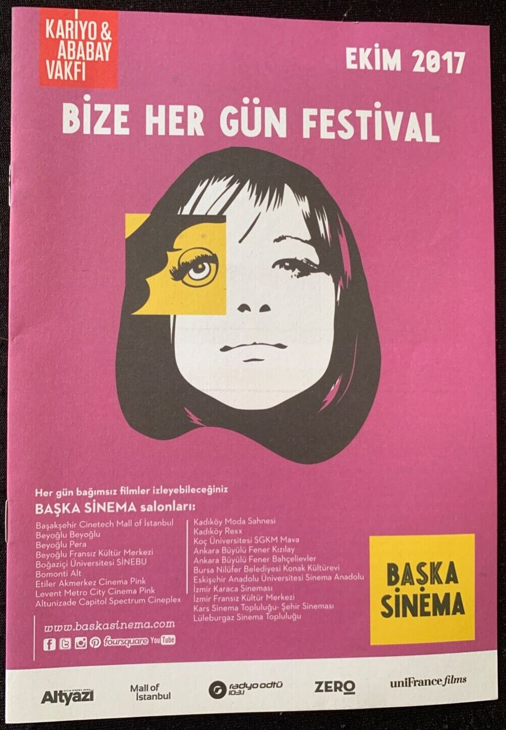 BASKA SINEMA magazine side cover  October 2017