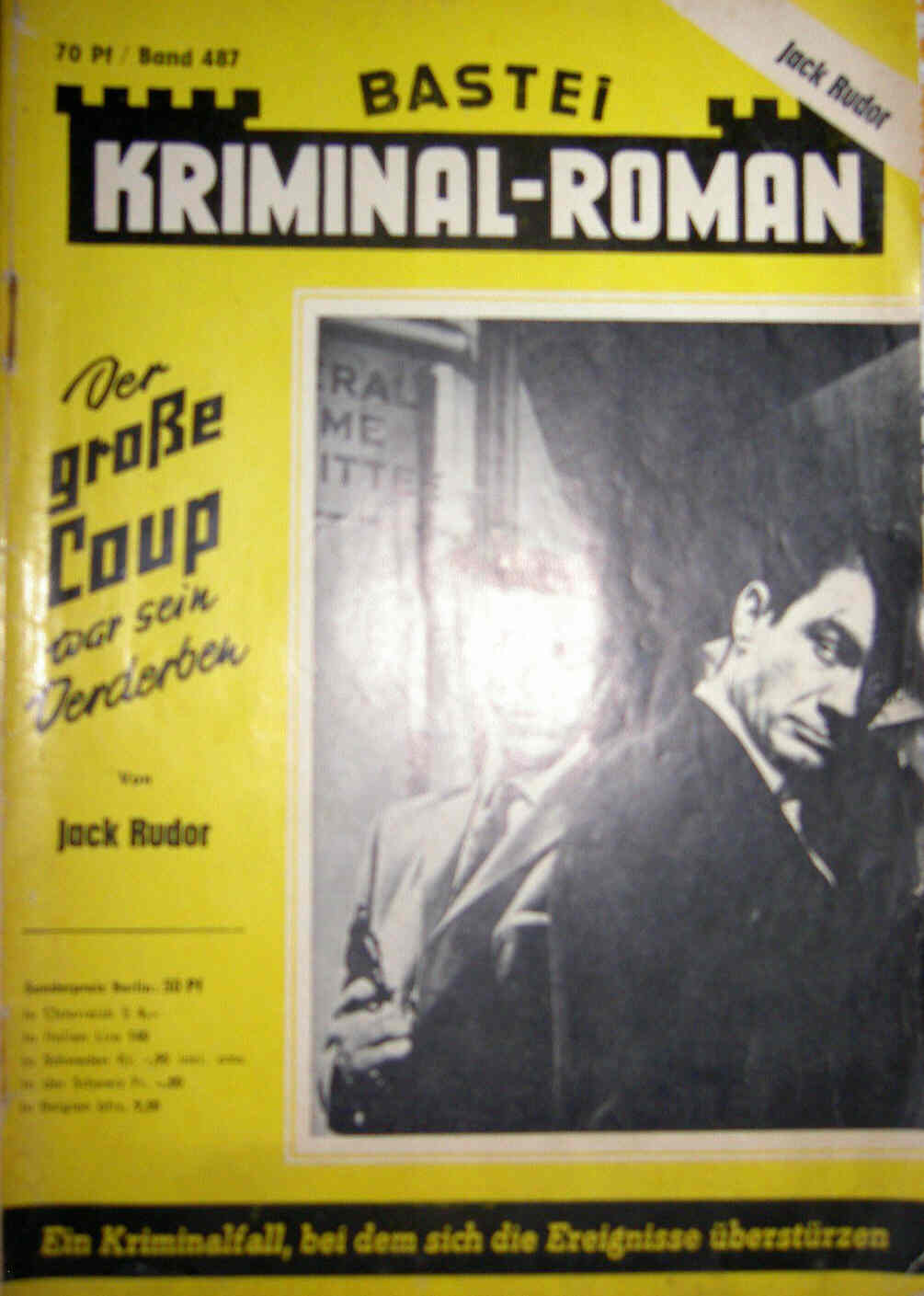 BASTEI KRIMINAL-ROMAN magazine side cover Issue 487  