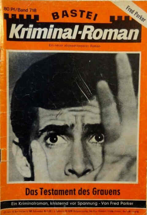 BASTEI KRIMINAL-ROMAN magazine side cover Issue 718   