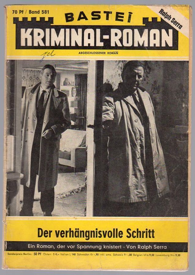 BASTEI KRIMINAL-ROMAN magazine side cover Issue 581   