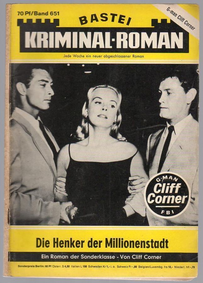BASTEI KRIMINAL-ROMAN magazine side cover Issue 651   