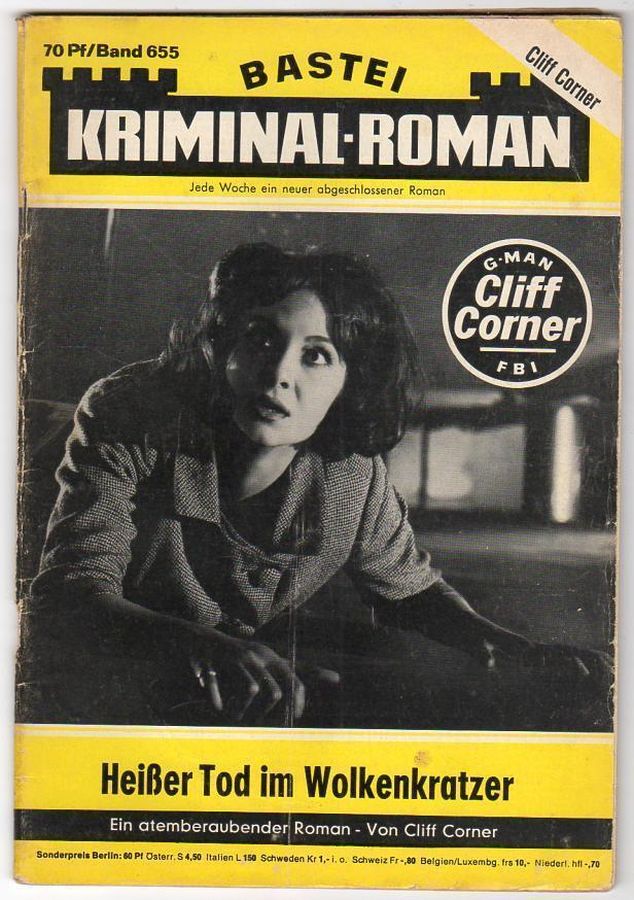 BASTEI KRIMINAL-ROMAN magazine side cover Issue 655   