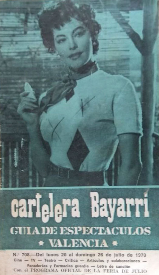 CARTELERA BAYARRI magazine side cover Issue 708 20 July 1970