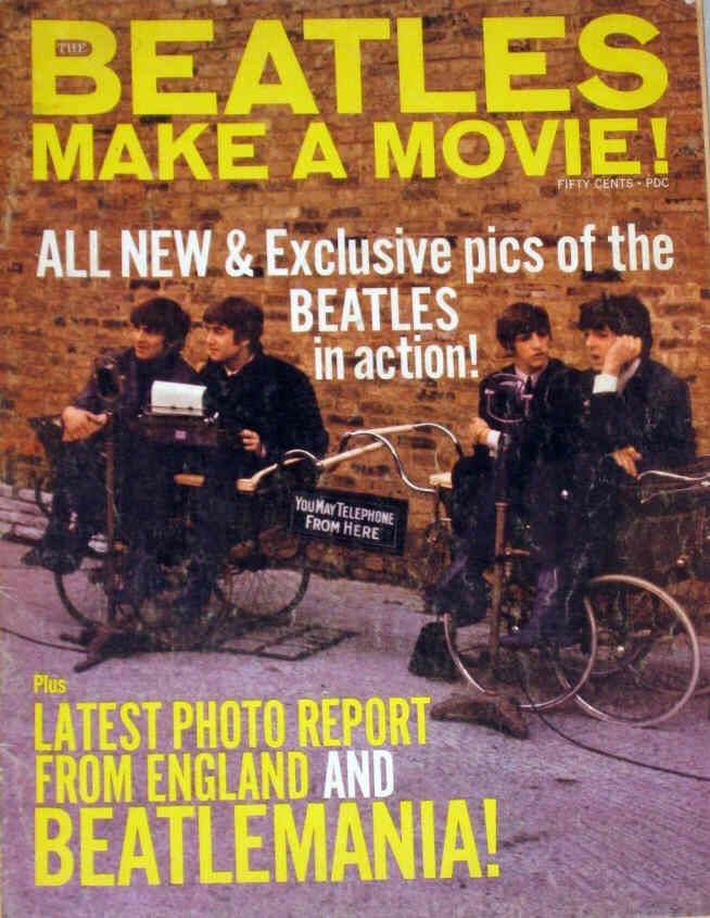 BEATLES MAKE A MOVIE magazine side cover  1964