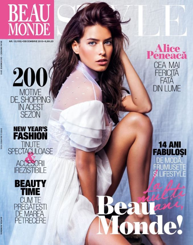 BEAU MONDE ROMANIA magazine side cover  December 2015