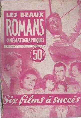 BEAUX ROMANS CINEMATOGRAPHIQUES magazine side cover Issue 2 March 1950