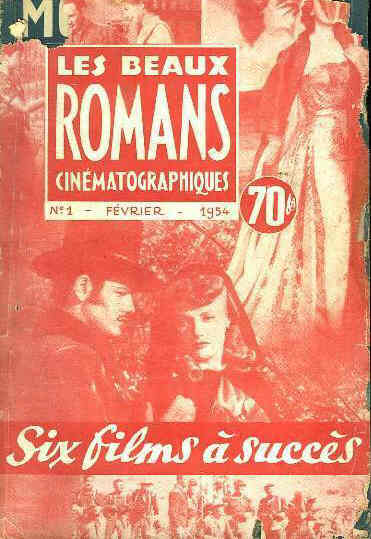 BEAUX ROMANS CINEMATOGRAPHIQUES magazine side cover Issue 1 February 1954