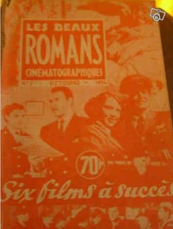 BEAUX ROMANS CINEMATOGRAPHIQUES magazine side cover Issue 7 October 1954