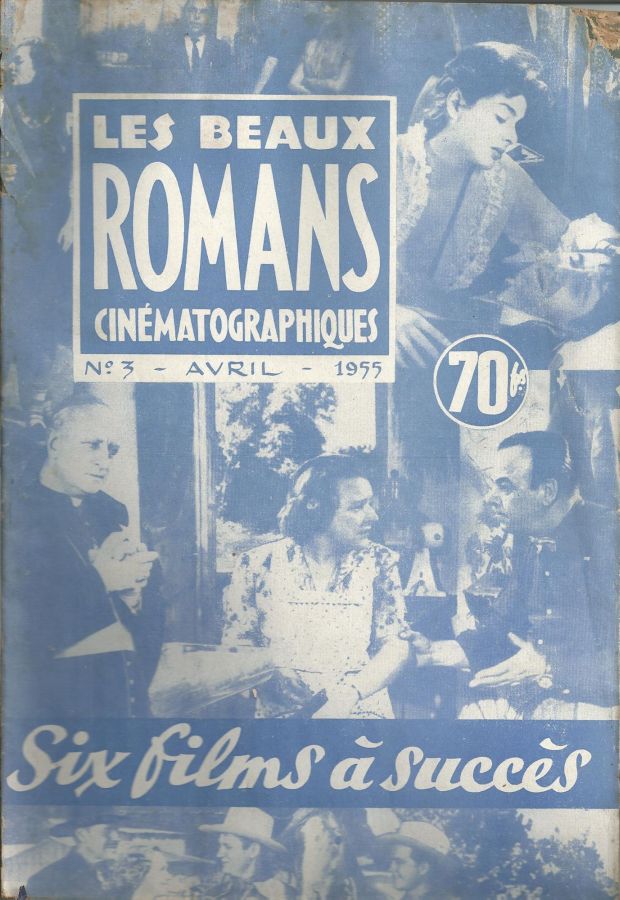 BEAUX ROMANS CINEMATOGRAPHIQUES magazine side cover Issue 3 April 1955
